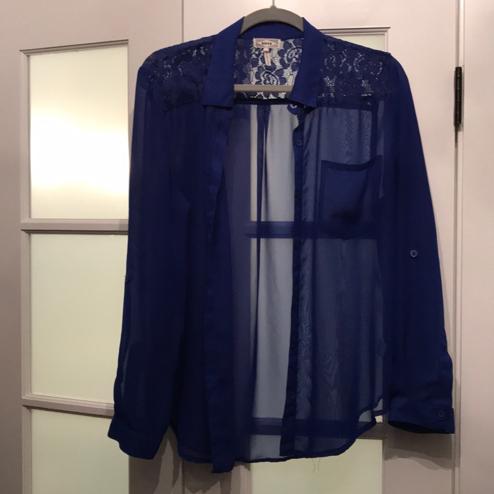 Blue sheer shirt